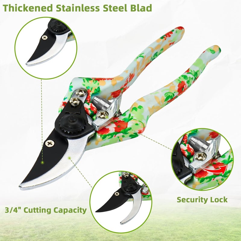 WANCHI Garden Tools Set 10 Piece Heavy Duty Floral Garden Tool Set Gardening Gifts for Women Men Birthday Rust-Proof Aluminum Garden Hand Tools Gardening Kit with Tote Bag Apron Glove - Image 5